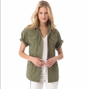 Club Monaco Short Sleeve Army Green Jacket
